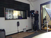 la sala di ripresa audio del sonora studio di registrazione di roma